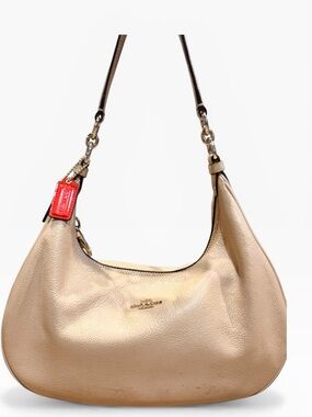 Coach Nolita Hobo F38250 Pebbled Leather Cream COA Included Repair Needed